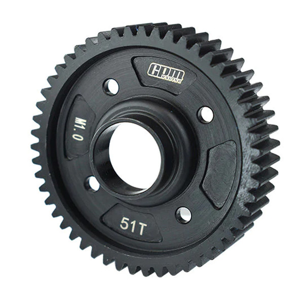 GPM Medium Carbon Steel Center Diff Output Gear 51T Black for X-Maxx 6S/8S