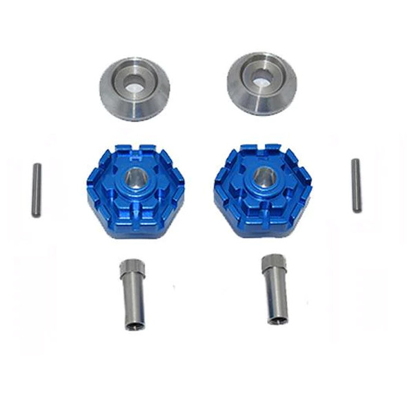 GPM Racing Aluminum Wheel Hub Hex (+10mm) Blue for 1/10 Maxx Monster Truck