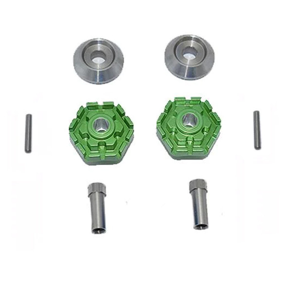 GPM Racing Aluminum Wheel Hub Hex (+10mm) Green for 1/10 Maxx Monster Truck