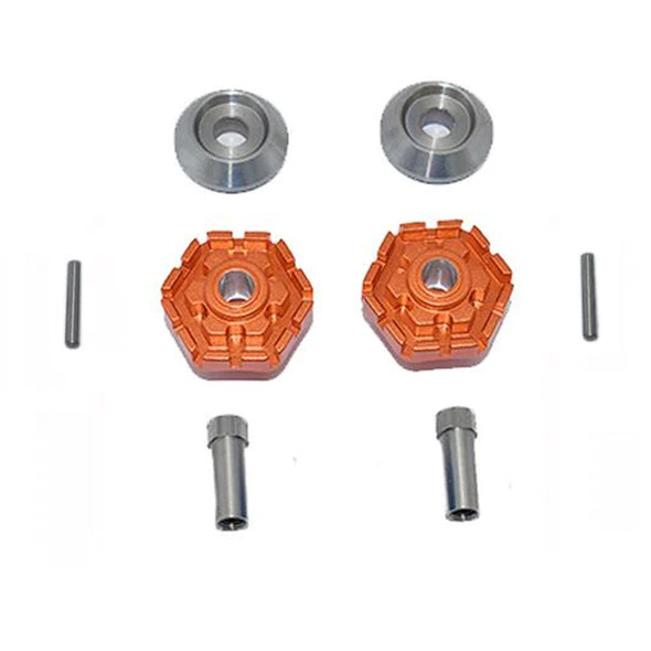 GPM Racing Aluminum Wheel Hub Hex (+10mm) Orange for 1/10 Maxx Monster Truck
