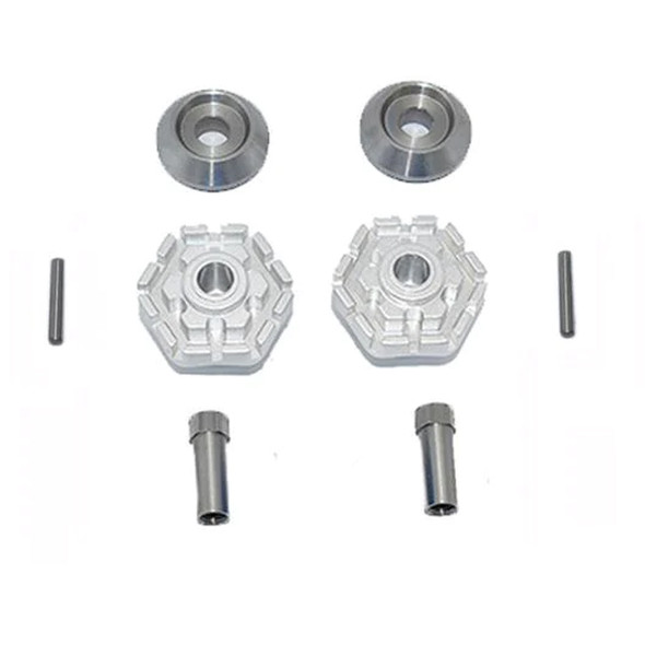 GPM Racing Aluminum Wheel Hub Hex (+10mm) Silver for 1/10 Maxx Monster Truck