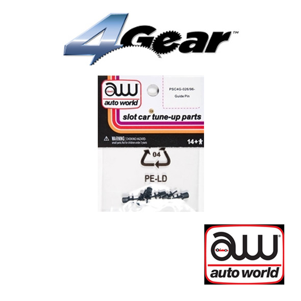 Auto World 4Gear Guide Pin (6) Pack : 1:64 / HO Scale Slot Car