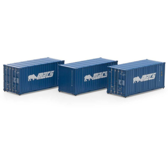 Athearn ATH27790 20' Corrugated Container - MACS  #2 (3 Pack) HO Scale