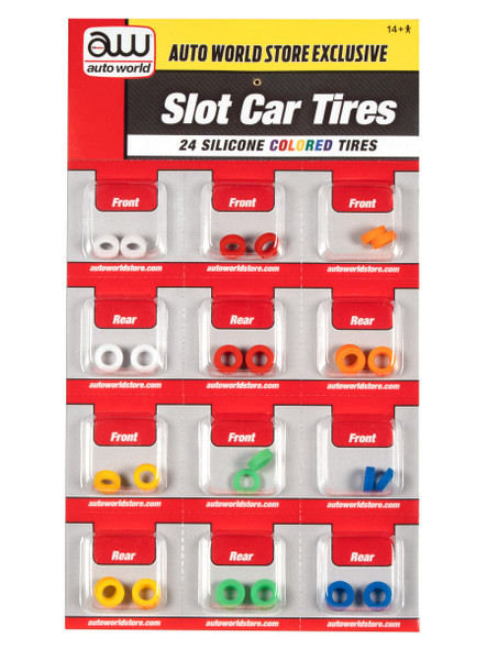 Auto World SCM160 Colored Silicone Replacement Tires Xtraction (24 Tires) HO Scale