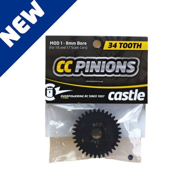 Castle Creations 010-0065-33 CC Pinion Gears 34T-MOD 1 8mm Bore for 1/6 - 1/7 Cars
