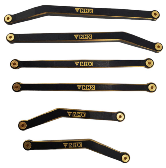 NHX RC 64.5g Heavy Bold Brass Link 6pc Set for SCX24 Jeep Gladiator -Black