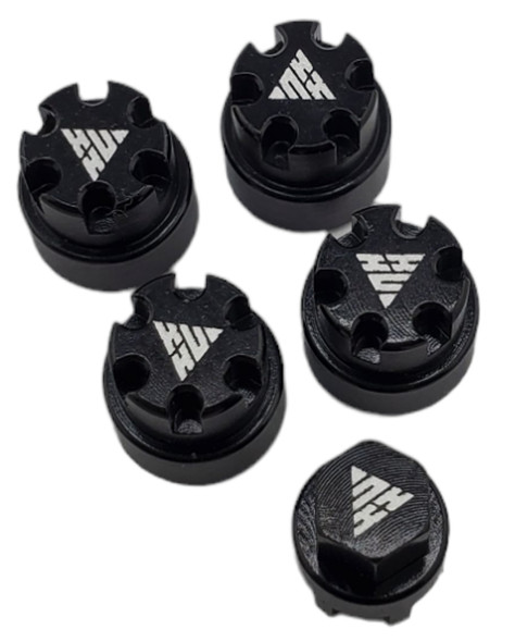 NHX RC Aluminum M2 Wheel Nut w/ Dust Cover (4) for SCX24 -Black
