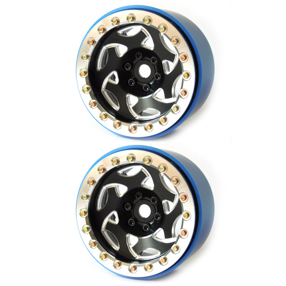 SSD RC SSD00236 2.2" Champion PL Beadlock Wheels Black / Silver (2)