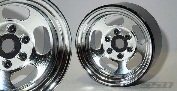 SSD RC SSD00276 1.9" Steel Slot Beadlock Wheels Chrome (2)