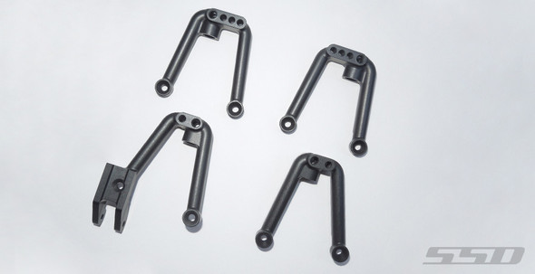 SSD RC SSD00384 Aluminum Shock Hoops Set Black (4) for SCX10 II