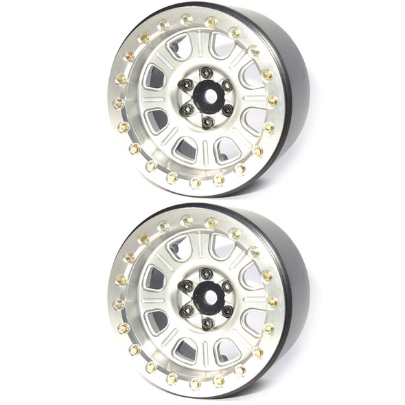 SSD RC SSD00456 2.2" Bouncer Beadlock Wheels Silver (2)