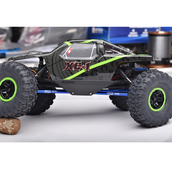 GPM Alum Front & Rear Lower Chassis Links Parts Green for Axial 1/24 AX24 XC-1