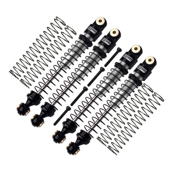 GPM Alum Front & Rear Shock Absorbers 49mm Silver for (4) Axial 1/24 AX24 XC-1