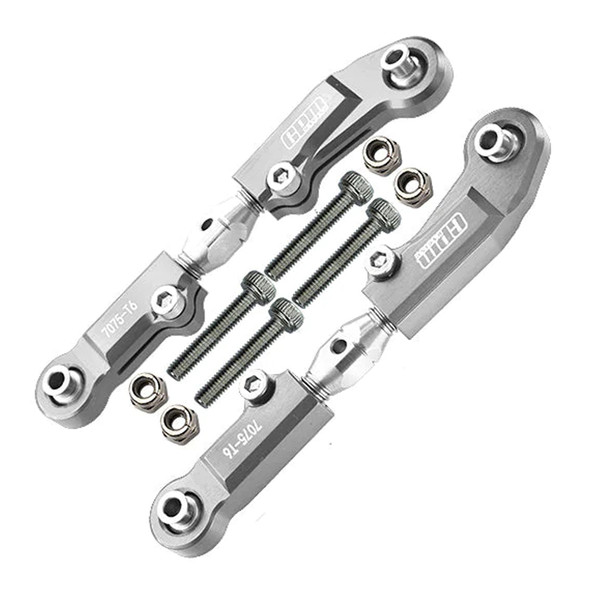 GPM Alum + Stainless Steel Front Steering Tie Rod Turnbuckles Silver for 1/7 Limitless