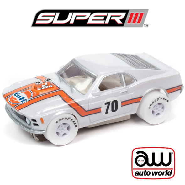 Auto World Super III 1970 Ford Boss Mustang iWheels Version A HO Scale Slot Car