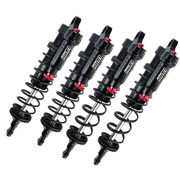 GPM Alum Front & Rear L-Shape Piggy Back Adjustable Spring Shock Black for 1/8 Sledge