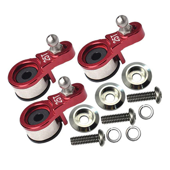 GPM Aluminum Servo Horn Red w/ Built-In Spring (3 Set) for TRX4