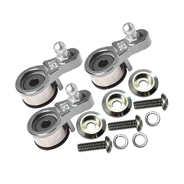 GPM Aluminum Servo Horn Silver w/ Built-In Spring (3 Set) for TRX4