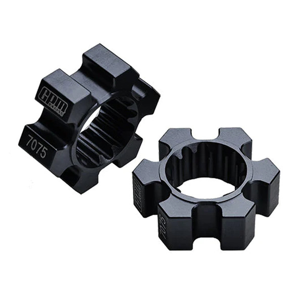 GPM Racing Aluminum 7075-T6 Wheel Hex Hubs (2Pcs) Black for Traxxas X-Maxx / XRT