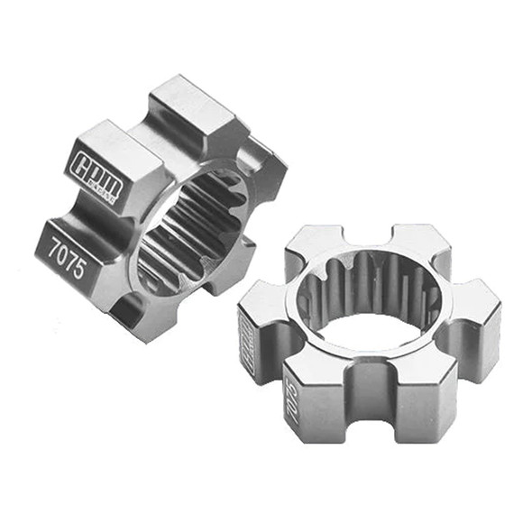 GPM Racing Aluminum 7075-T6 Wheel Hex Hubs (2Pcs) Silver for Traxxas X-Maxx / XRT