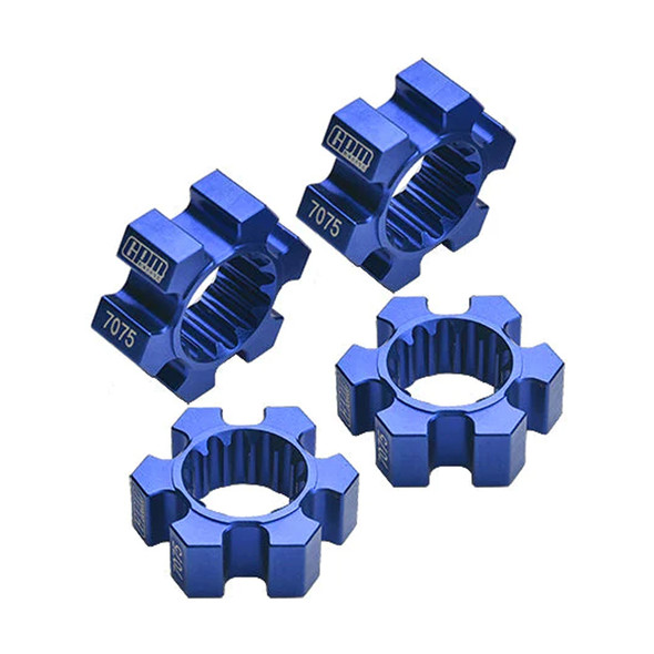 GPM Aluminum 7075-T6 Wheel Hex Hubs Set (4Pcs) Blue for Traxxas X-Maxx / XRT