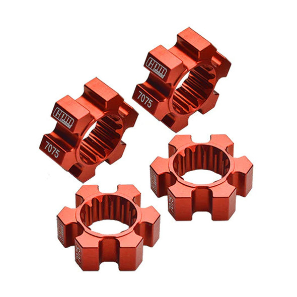 GPM Aluminum 7075-T6 Wheel Hex Hubs Set (4Pcs) Orange for Traxxas X-Maxx / XRT