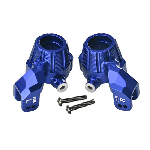 GPM Aluminum 7075-T6 Front Knuckle Arms Steering Blocks Blue for Traxxas MAXX