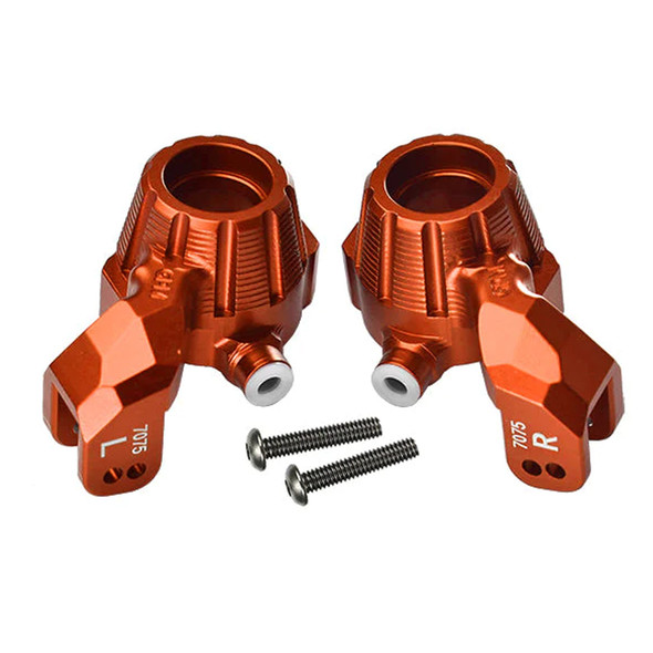 GPM Aluminum 7075-T6 Front Knuckle Arms Steering Blocks Orange for Traxxas MAXX