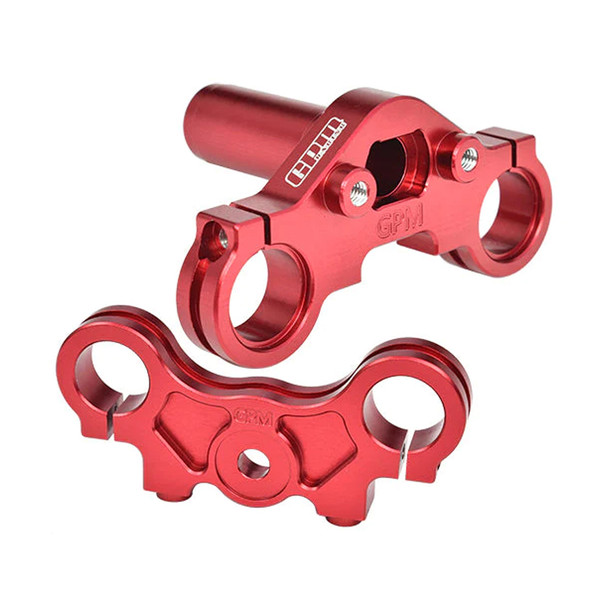 GPM Racing Aluminum 7075 Triple Clamp Set Red for Losi 1/4 Promoto-MX