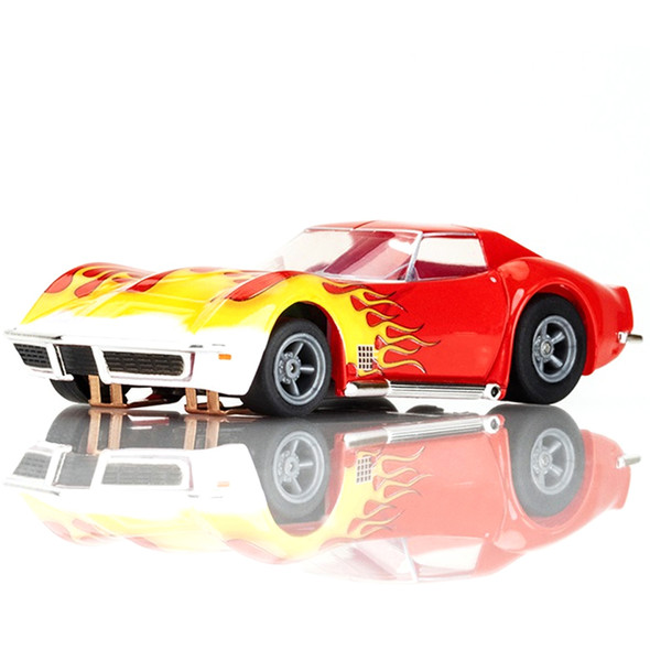 AFX 22055 Mega-G+ 1970 Corvette Wildfire Red/ Yellow HO Slot Car