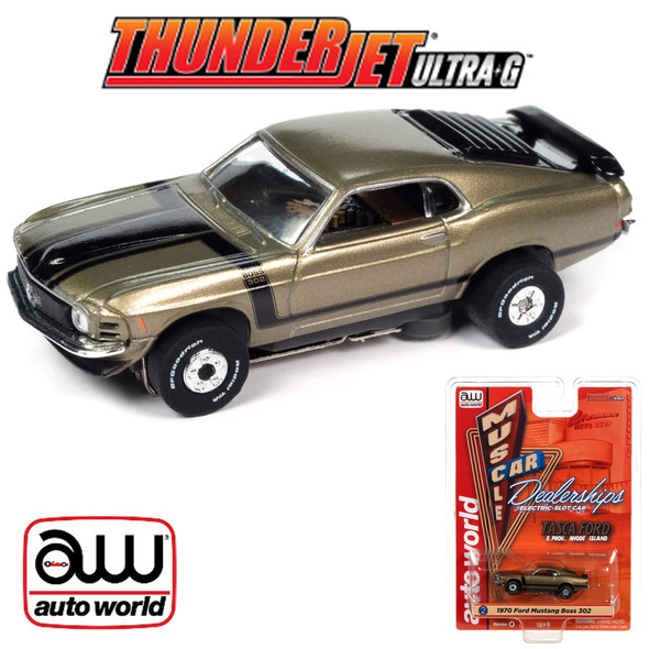 Auto World Thunderjet Tasca Ford 1970 Mustang Boss 302 Green HO Slot Car