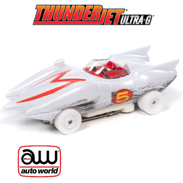 Auto World Thunderjet Speed Racer - Mach 5 Race Worn iWheels HO Scale Slot Car