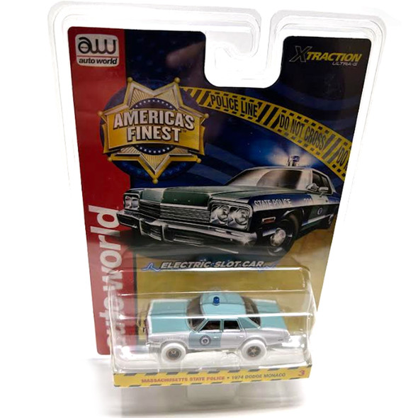 Auto World Xtraction 1974 Dodge Monaco Massachusetts State Police iWheels HO Slot Car