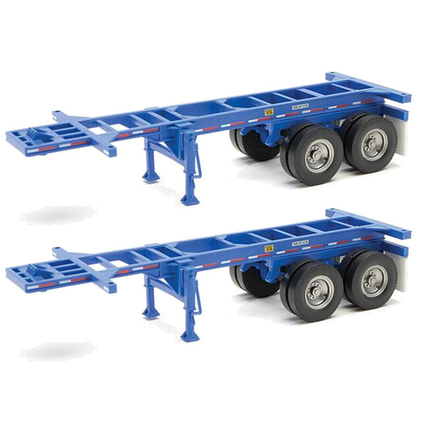 Walthers 949-4501 20' Container Chassis (2-Pack) Blue HO Scale