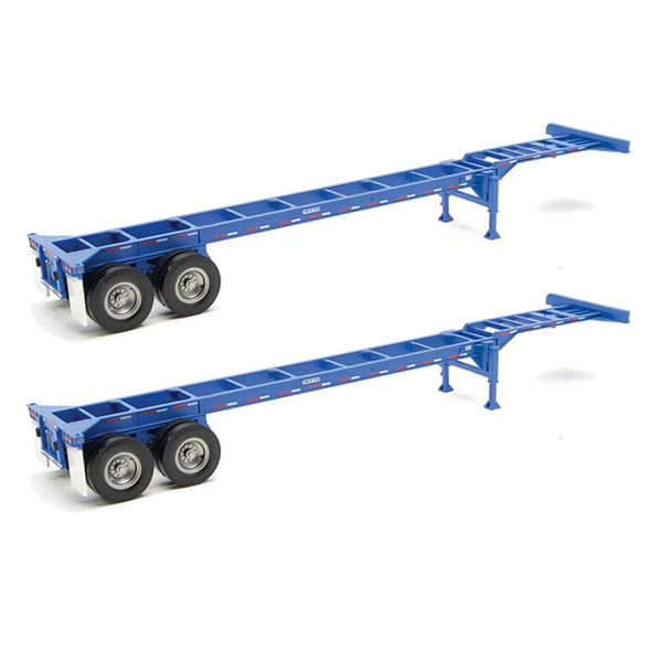 Walthers 949-4551 40' Container Chassis (2-Pack) Blue HO Scale