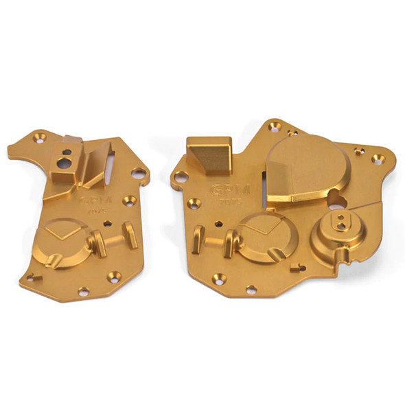 GPM Racing Aluminum 7075 Chassis Side Cover Set Gold for Losi 1/4 Promoto-MX