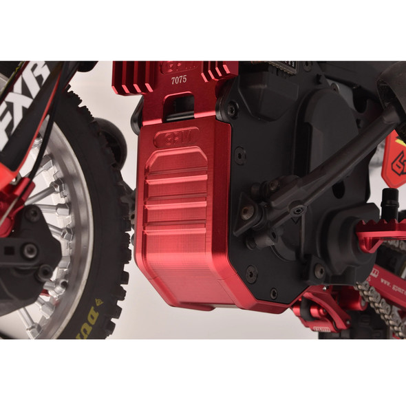 GPM Racing Aluminum 7075 Skid Plate Set Red for Losi 1/4 Promoto-MX