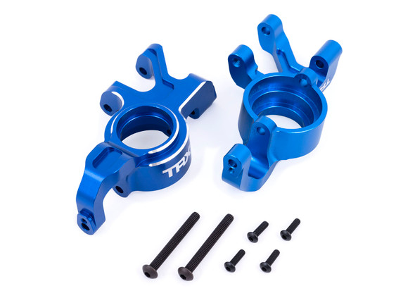 Traxxas 7836-BLUE Left & Right Aluminum Steering Blocks Blue for XRT / X-Maxx