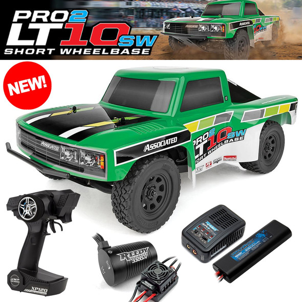 Associated 70023C 1/10 Pro2 LT10SW SC Truck 2WD Off-Road RTR Lipo Combo Green
