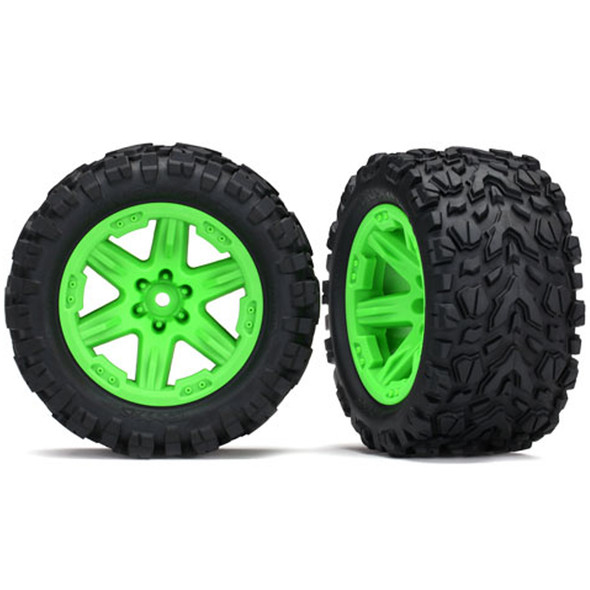 Traxxas 6773G Talon Extreme 2.8 Tires RXT Green Wheels w/ Foam Inserts : Rustler 4x4