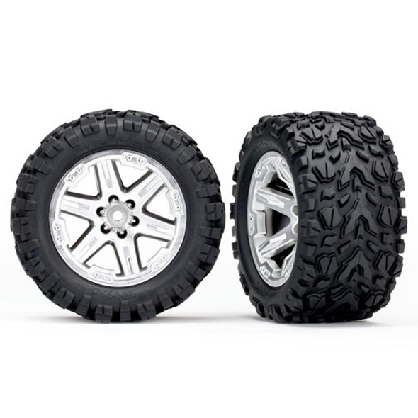 Traxxas 6773R Talon Extreme 2.8 Tires RXT Chrome Wheels w/ Foam Inserts : Rustler 4x4