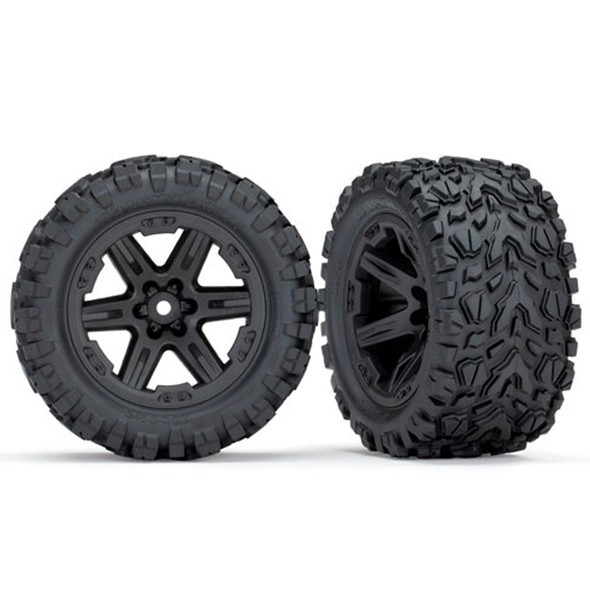 Traxxas 6774 Talon Extreme 2.8 Tires RXT Black Wheels w/ Foam Inserts for Rustler
