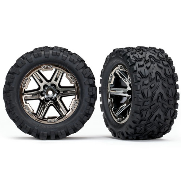 Traxxas 6774X Talon Extreme 2.8 Tires RXT Chrome Wheels w/ Foam Inserts for Rustler