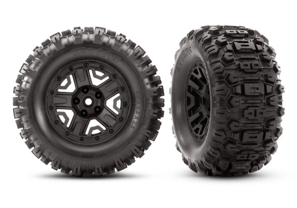 Traxxas 6792 Sledgehammer Extreme Terrain Tires w/ Black Wheels / Foam Inserts (2)