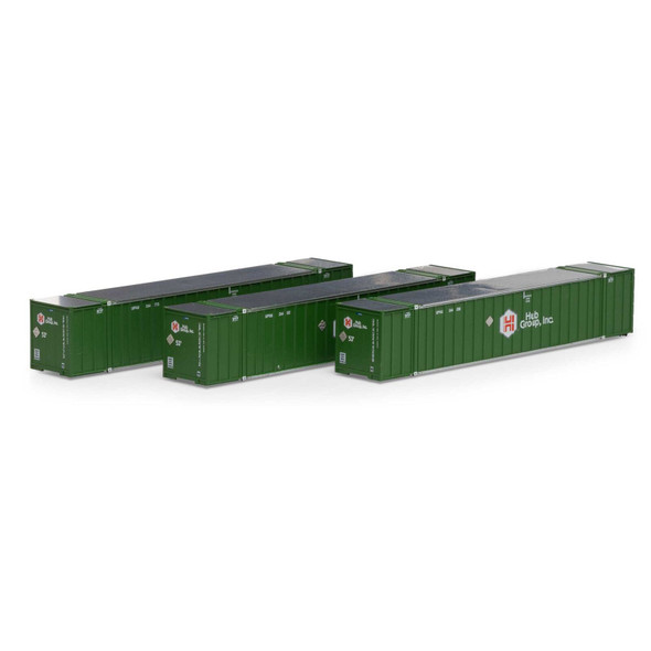 Athearn ATH17309 53' Stoughton Containers - Hub Group # 2 (3-Pack) N Scale