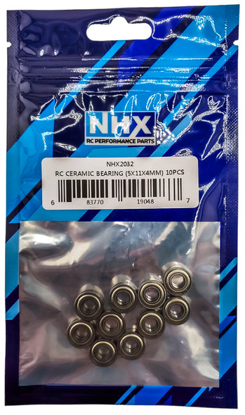 NHX RC Ceramic Ball Bearings 5x11x4mm, 10 pcs, Metal Shielded