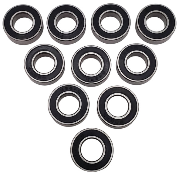 NHX RC Steel Ball Bearings 8x16x5mm, 10 pcs, Rubber Sealed, PTFE Coated