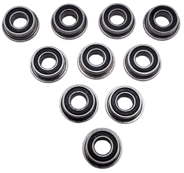 NHX RC Flanged Steel Ball Bearings 3x6x2.5mm, 10 pcs, Rubber Sealed, PTFE Coated