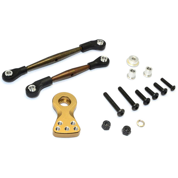 GPM Spring Steel Modified Anti-Thread Steering Tie Rod w/Servo Horn Titanium for Tamiya Lunch Box GPM Spring Steel Modified Anti-Thread Steering Tie Rod w/Servo Horn Titanium for Tamiya Lunch Box