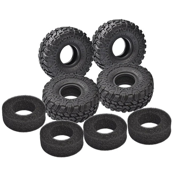 GPM Widen 1.0 Inch Crawler Rubber Tires 60x25mm w/Foam Inserts for 1/18 TRX4M